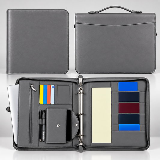 Leather Portfolio Bag With Handle