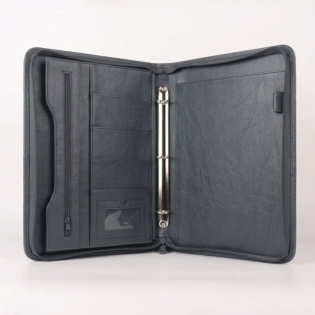 Leather Portfolio Bag With Handle
